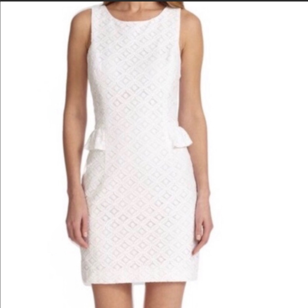 Lily Pulitzer white lace peplum dress size 4